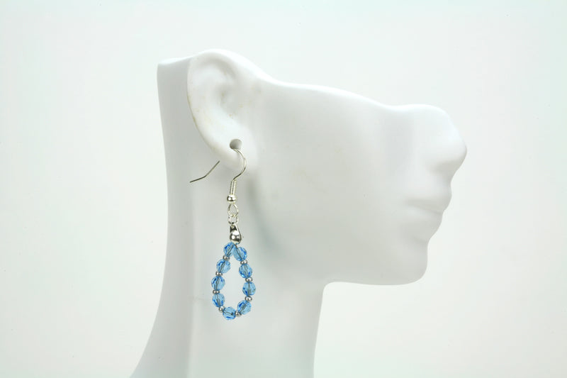 Silver March Aquamarine Birthstone Earrings
