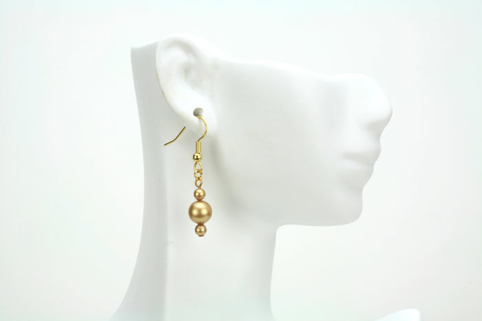 Bright Gold Pearl Gold Earrings