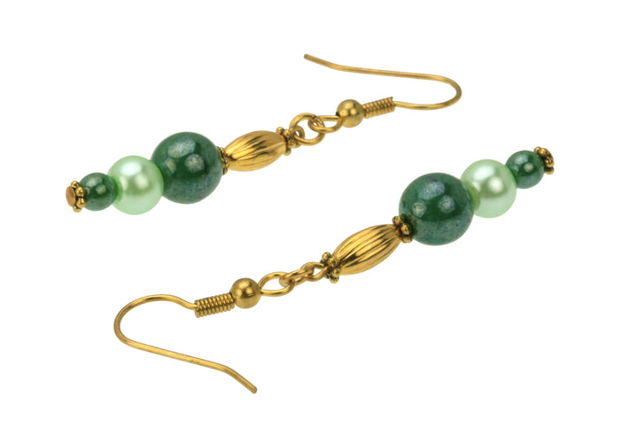 Shades of Green Gold Earrings