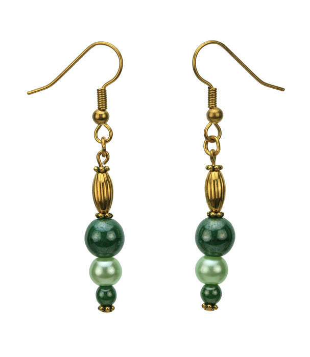 Shades of Green Gold Earrings