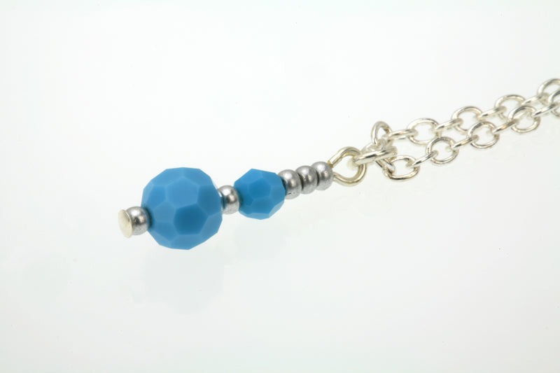 Double Turquoise Silver December Birthstone Pendant