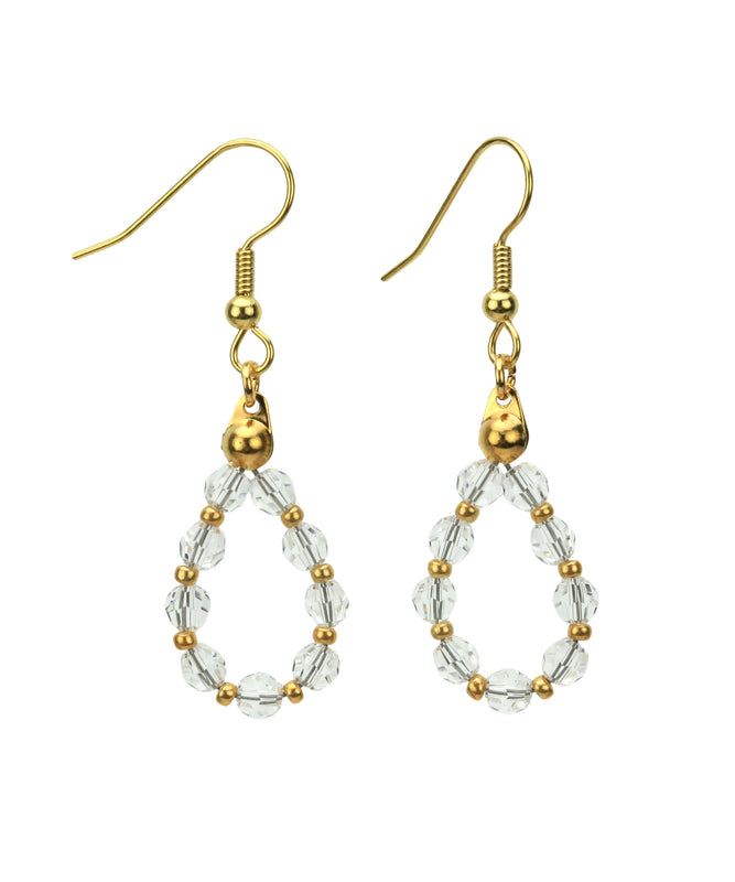 Gold April Crystal Birthstone Earrings