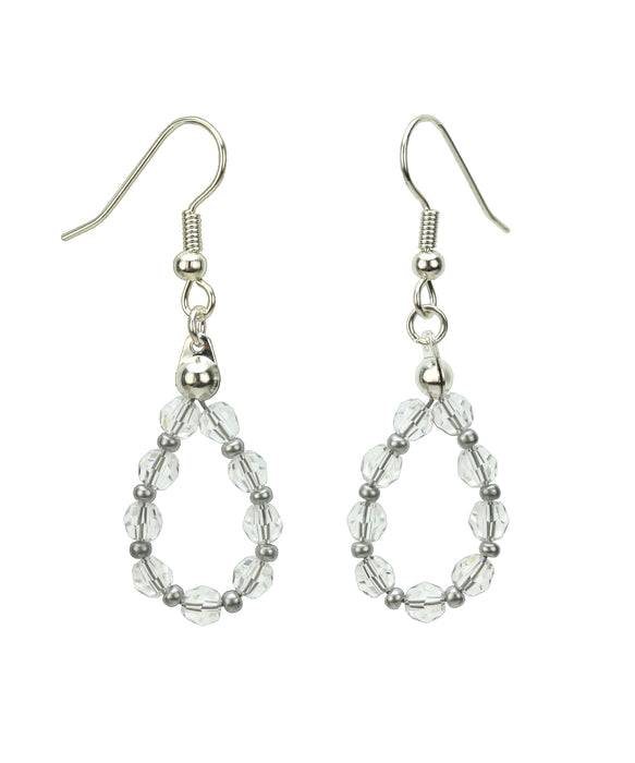 Silver April Crystal Birthstone Earrings