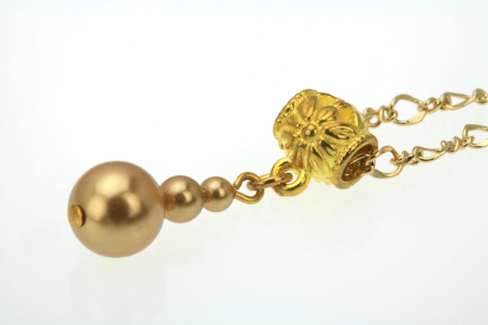 Antique Brass Pearl Gold Pendant