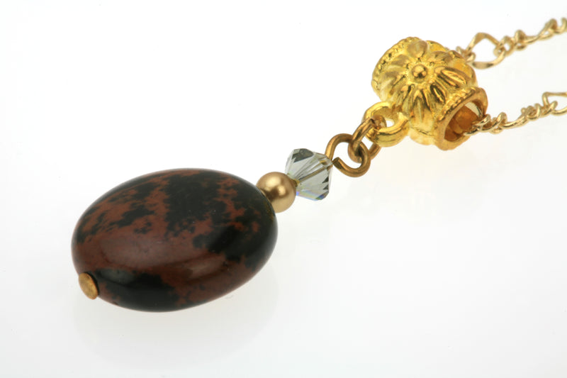 Mahogany Obsidian Gold Pendant