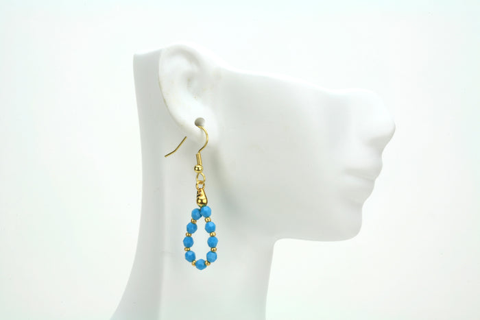 Gold December Turquoise Birthstone Earrings