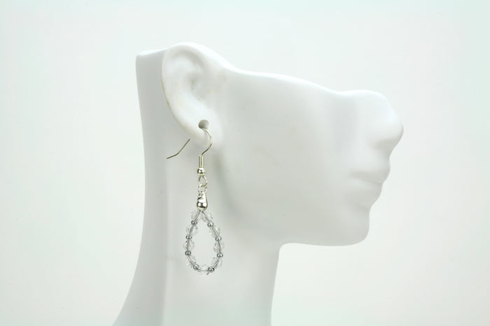 Silver April Crystal Birthstone Earrings