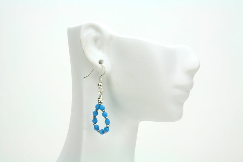 Silver December Turquoise Birthstone Earrings