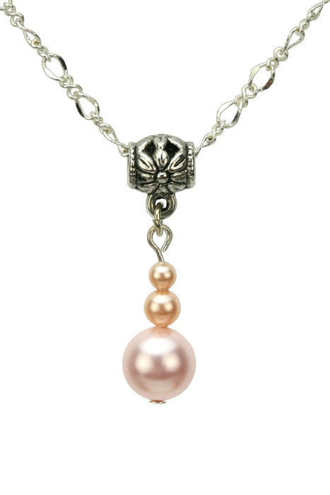 Peach Pearl Silver Pendant