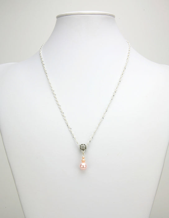 Peach Pearl Silver Pendant