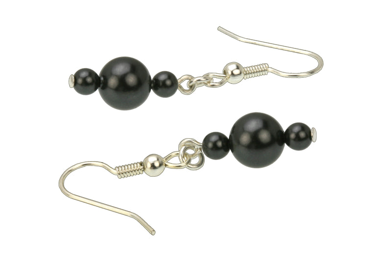 Black Pearl Silver Earrings