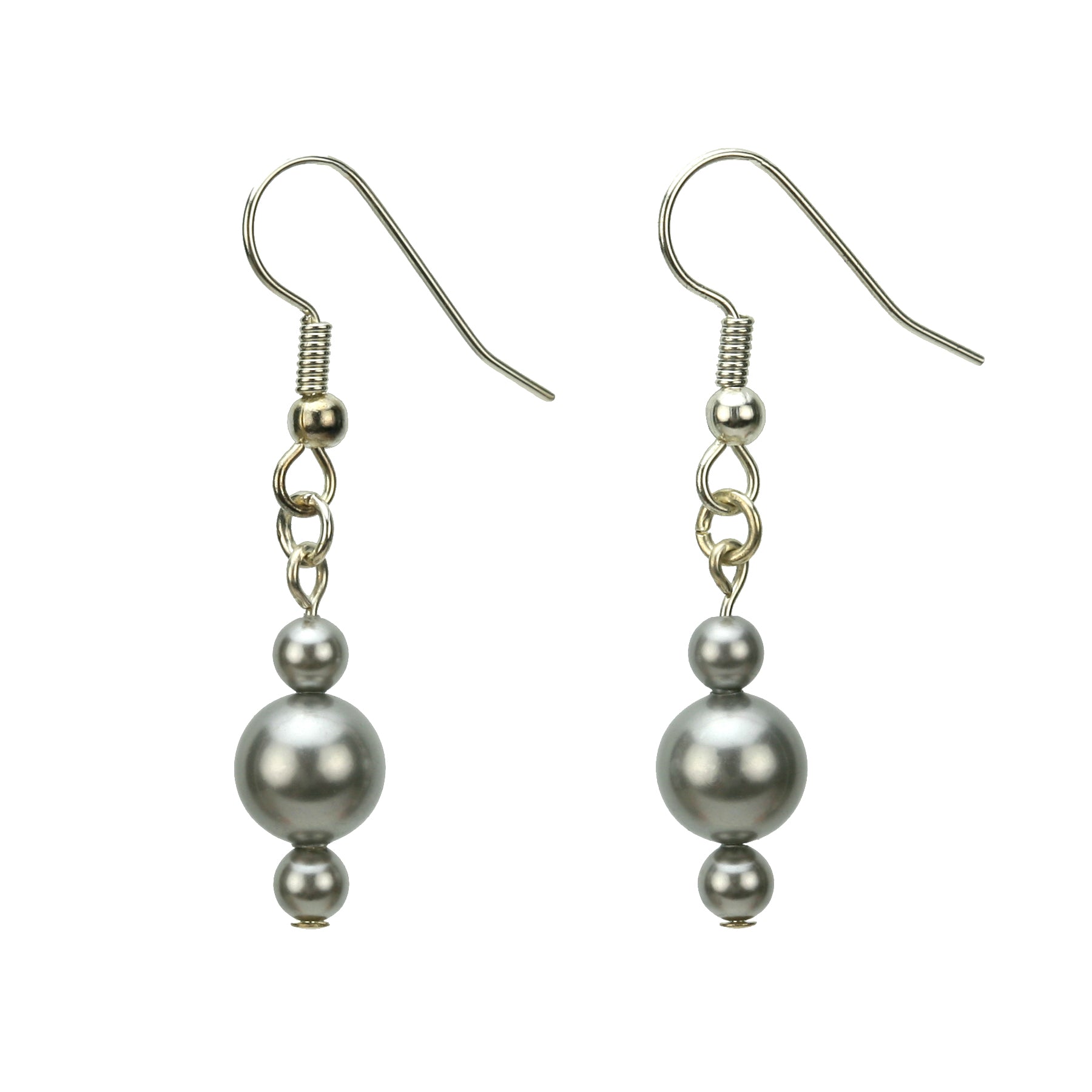 Light Grey Pearl Silver Earrings