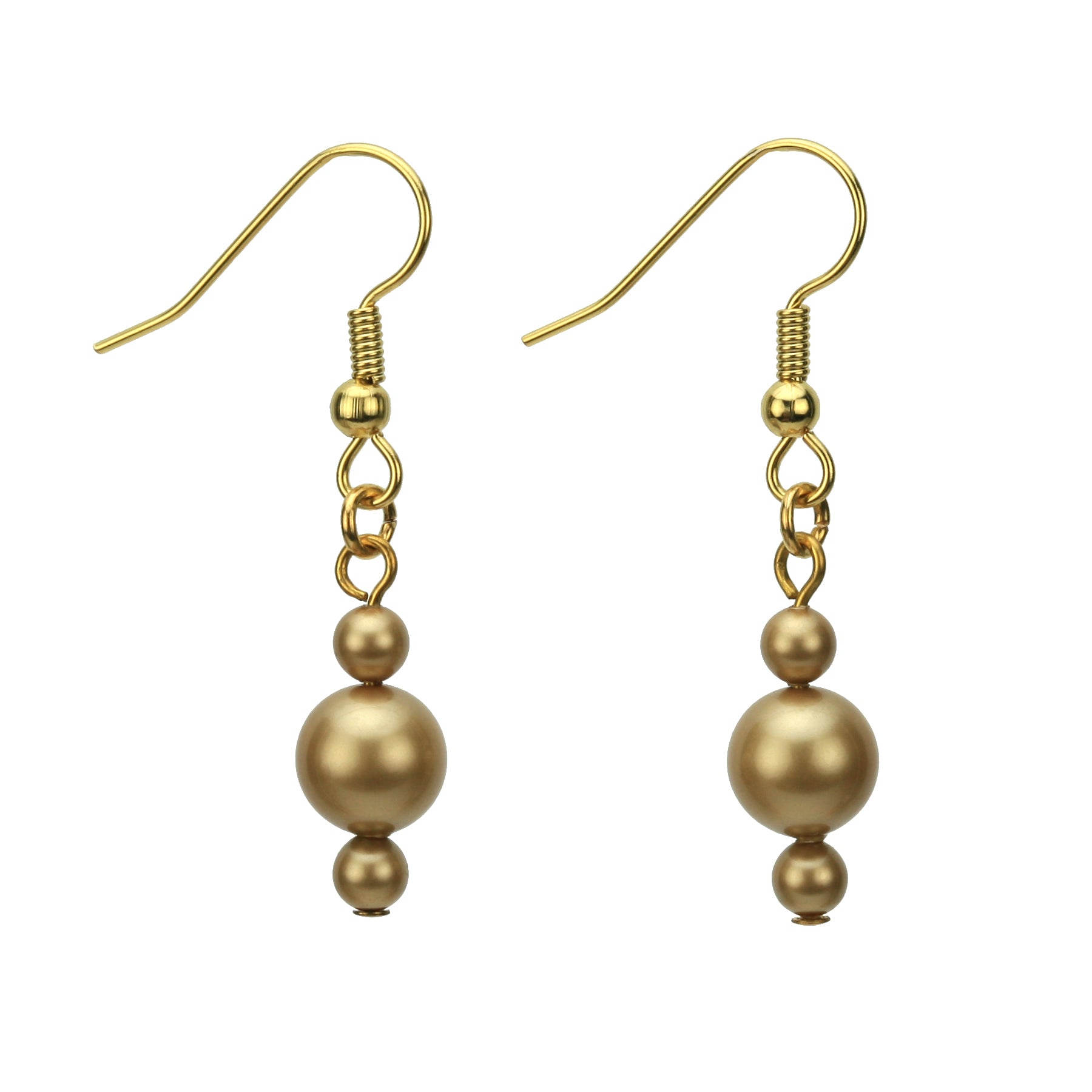 Bright Gold Pearl Gold Earrings