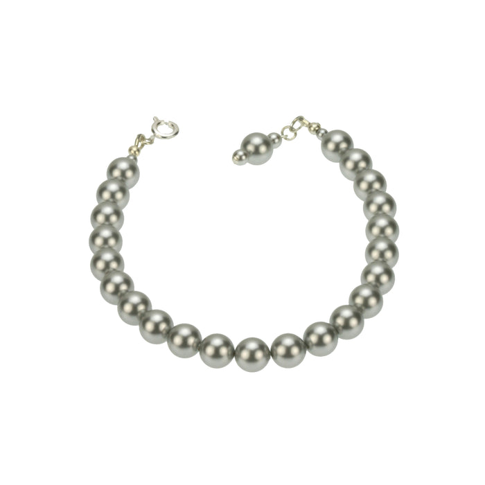 Light Grey Pearl Silver Bracelet