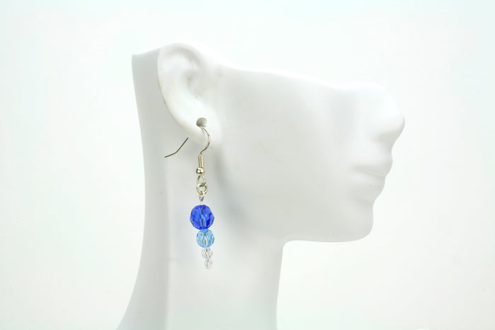 Midnight Blue Silver Dangle Earrings