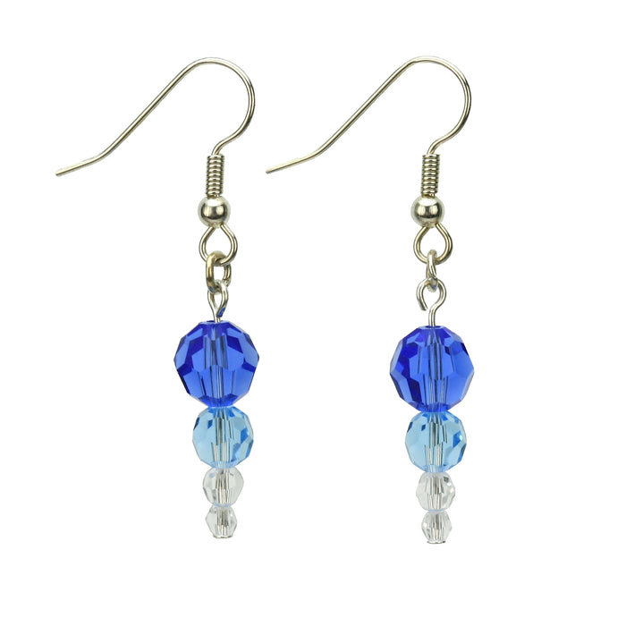Midnight Blue Silver Dangle Earrings