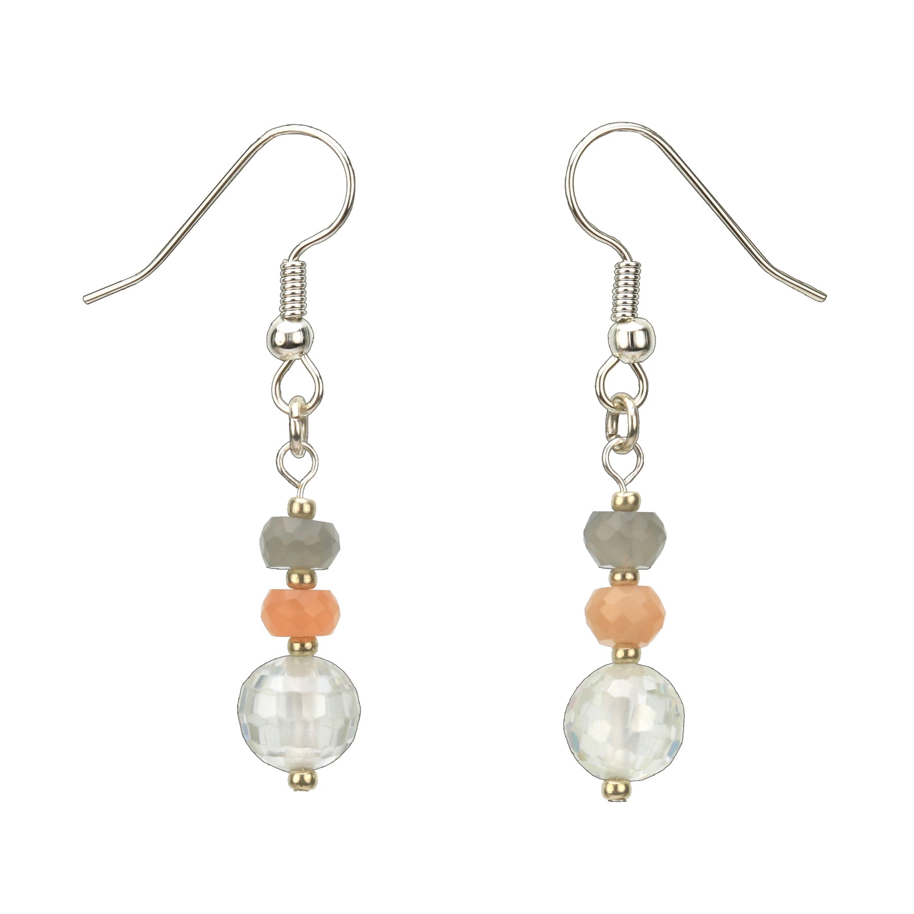 Moonstone and Silver Crystal Earrings